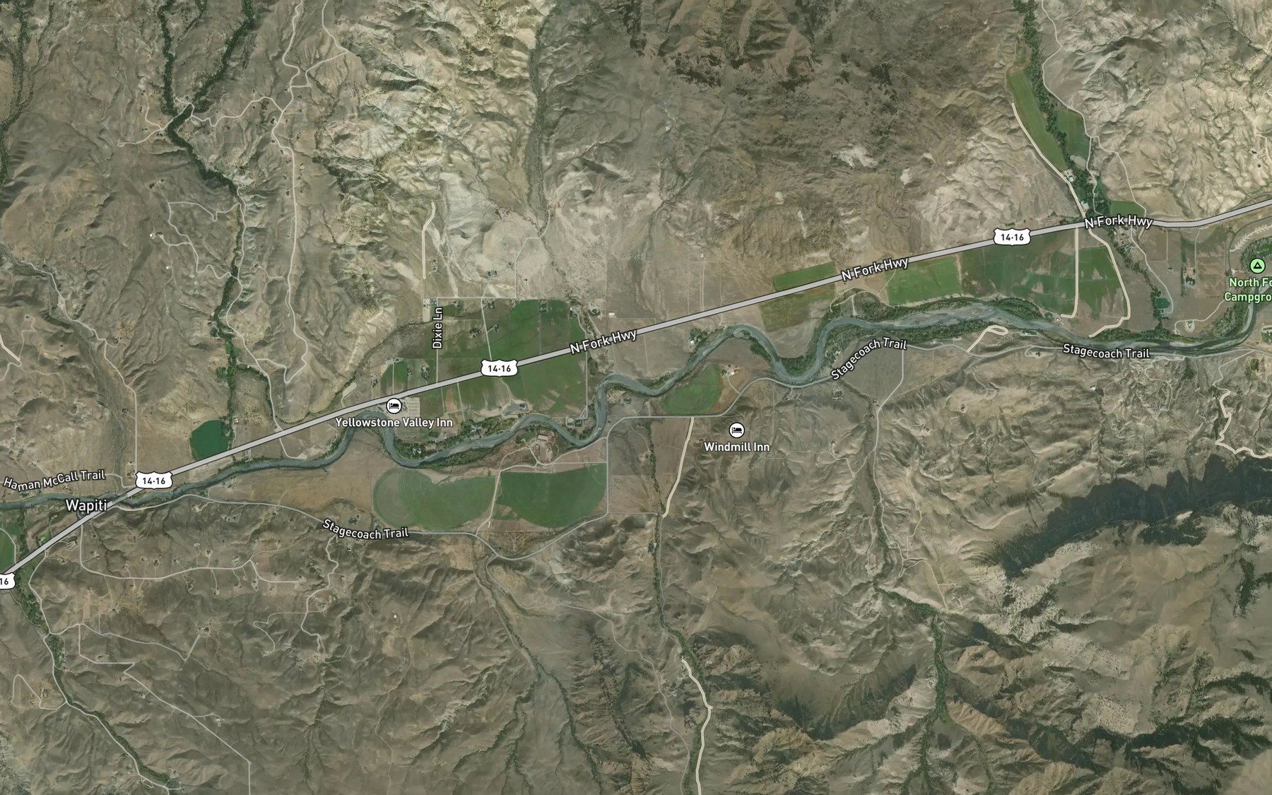 Satellite map of the Breteche Creek