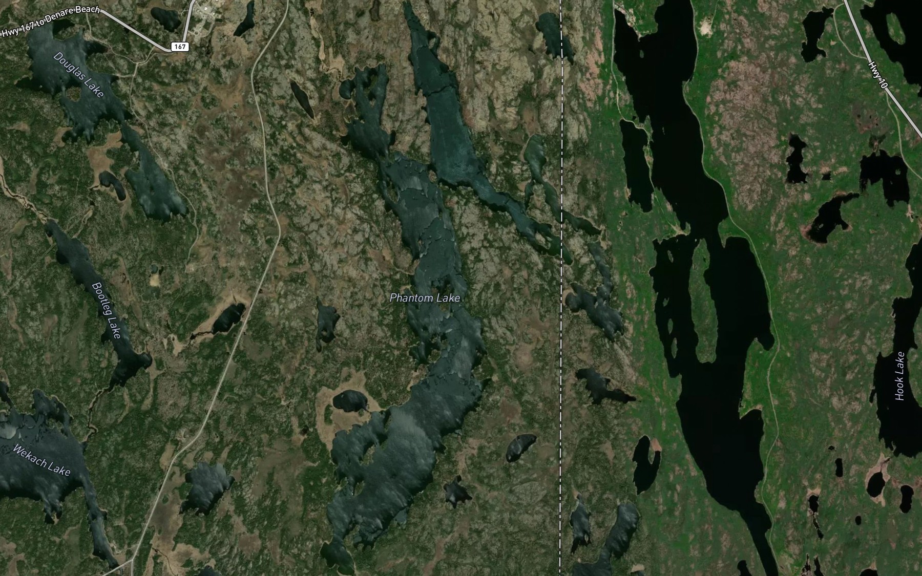 Satellite map of the Phantom Lake
