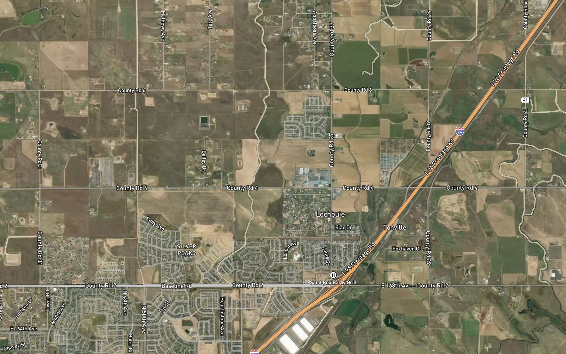 Satellite map of the West Burlington Extension Ditch