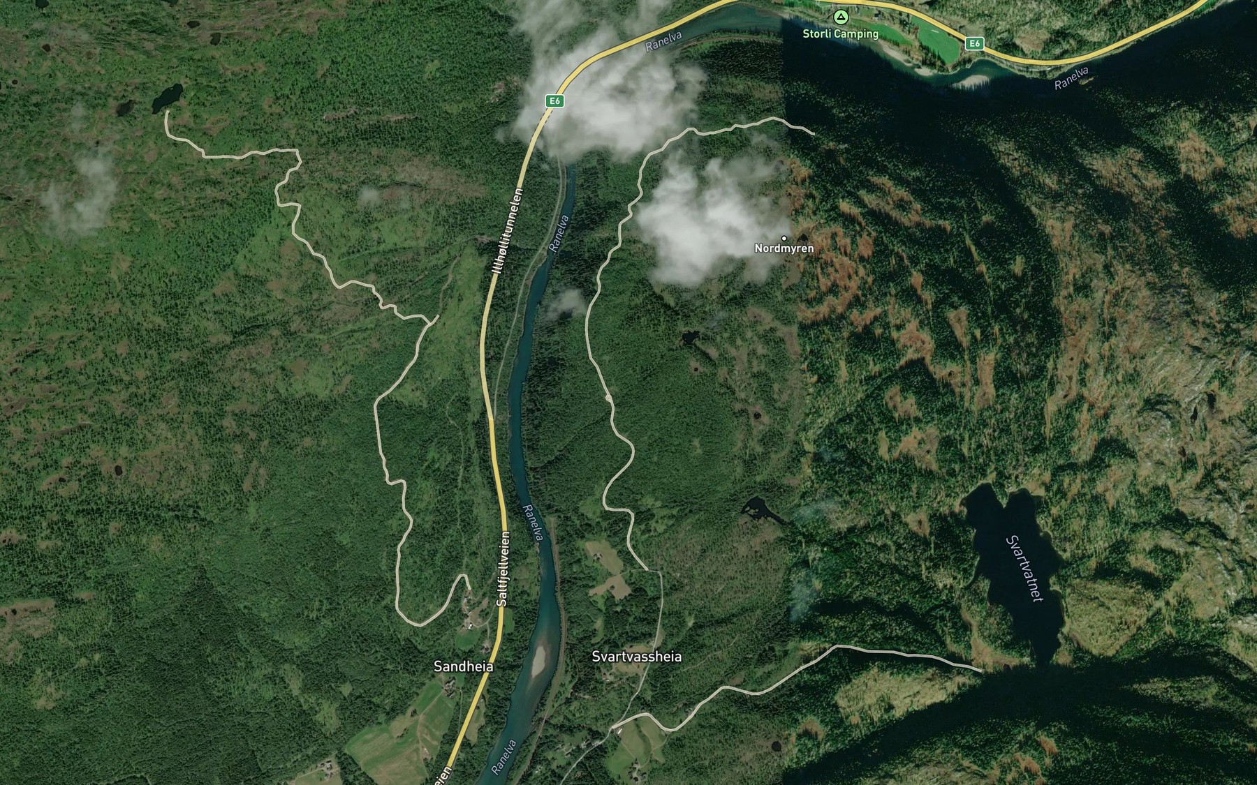 Satellite map of the Svarttjonnbekken