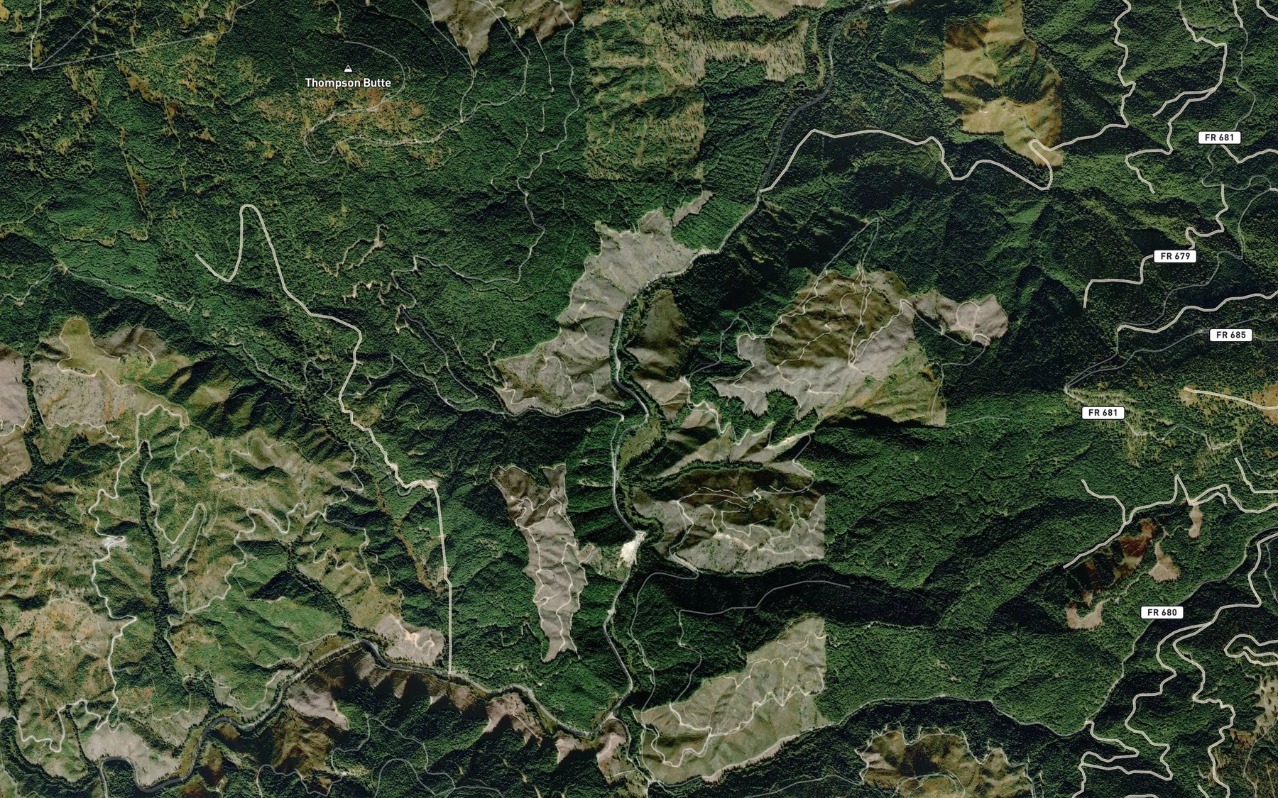 Satellite map of the Cooper Creek
