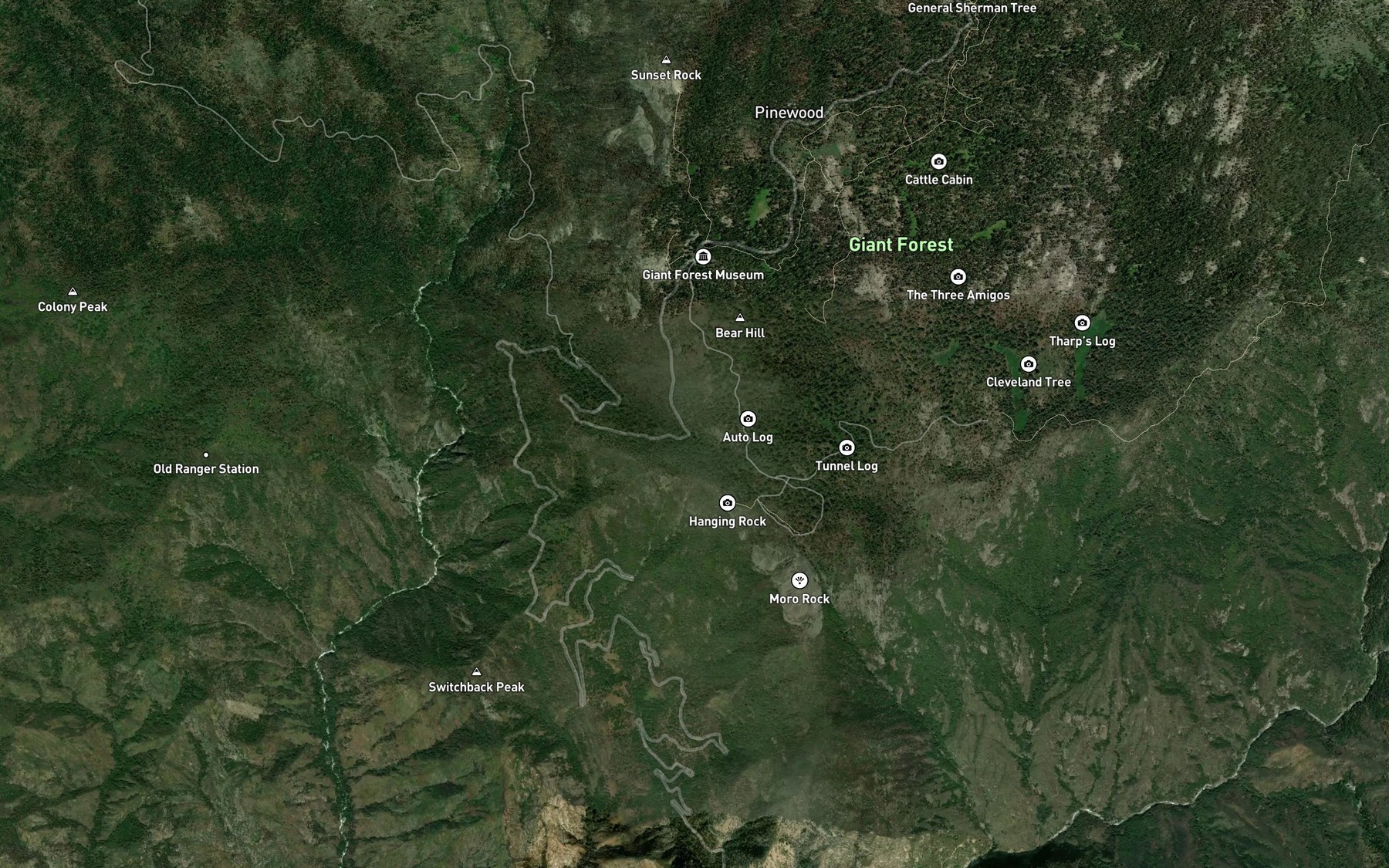 Satellite map of the Wall Spring