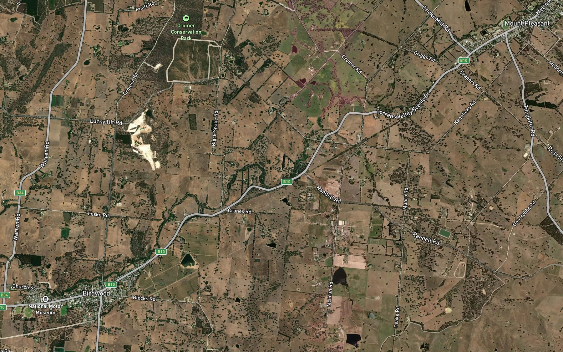 Satellite map of the Stony Creek