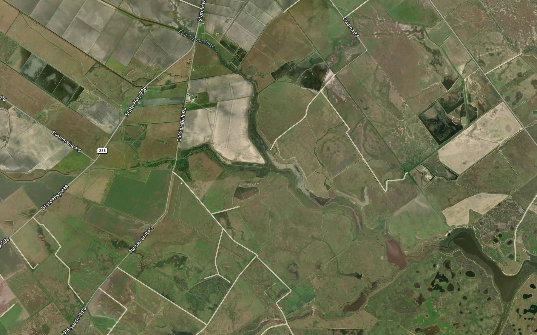 Satellite map of the West Coloma Creek
