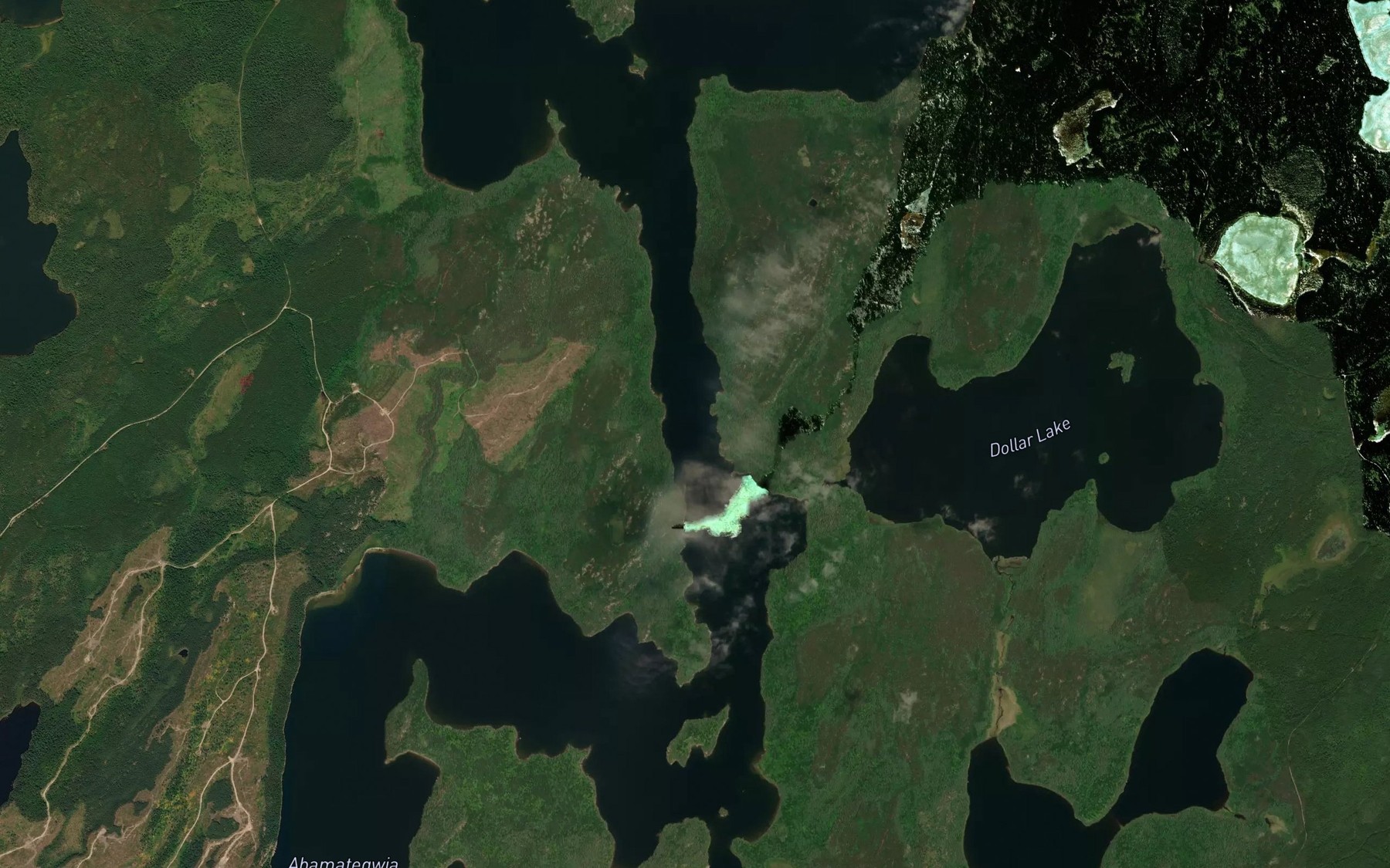 Satellite map of the Abamategwia Lake