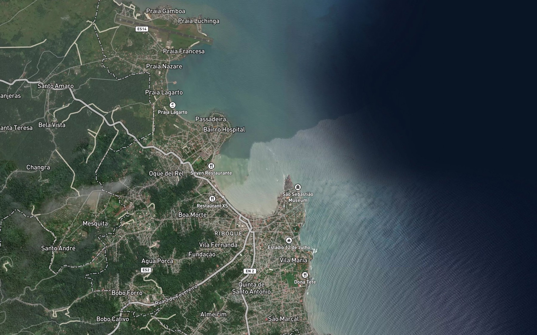 Satellite map of the Baia de Ana de Chaves
