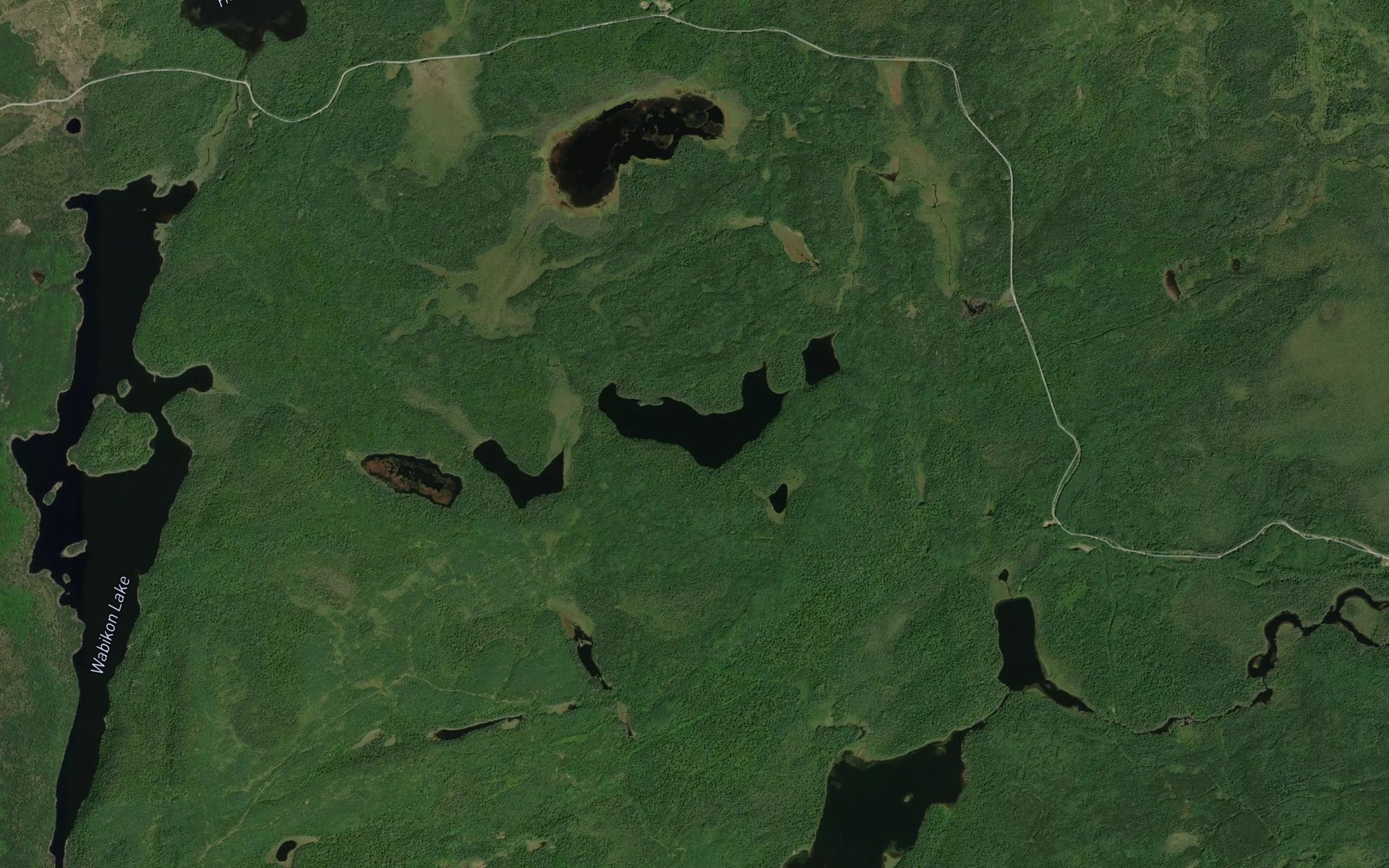 Satellite map of the Rombough Lake