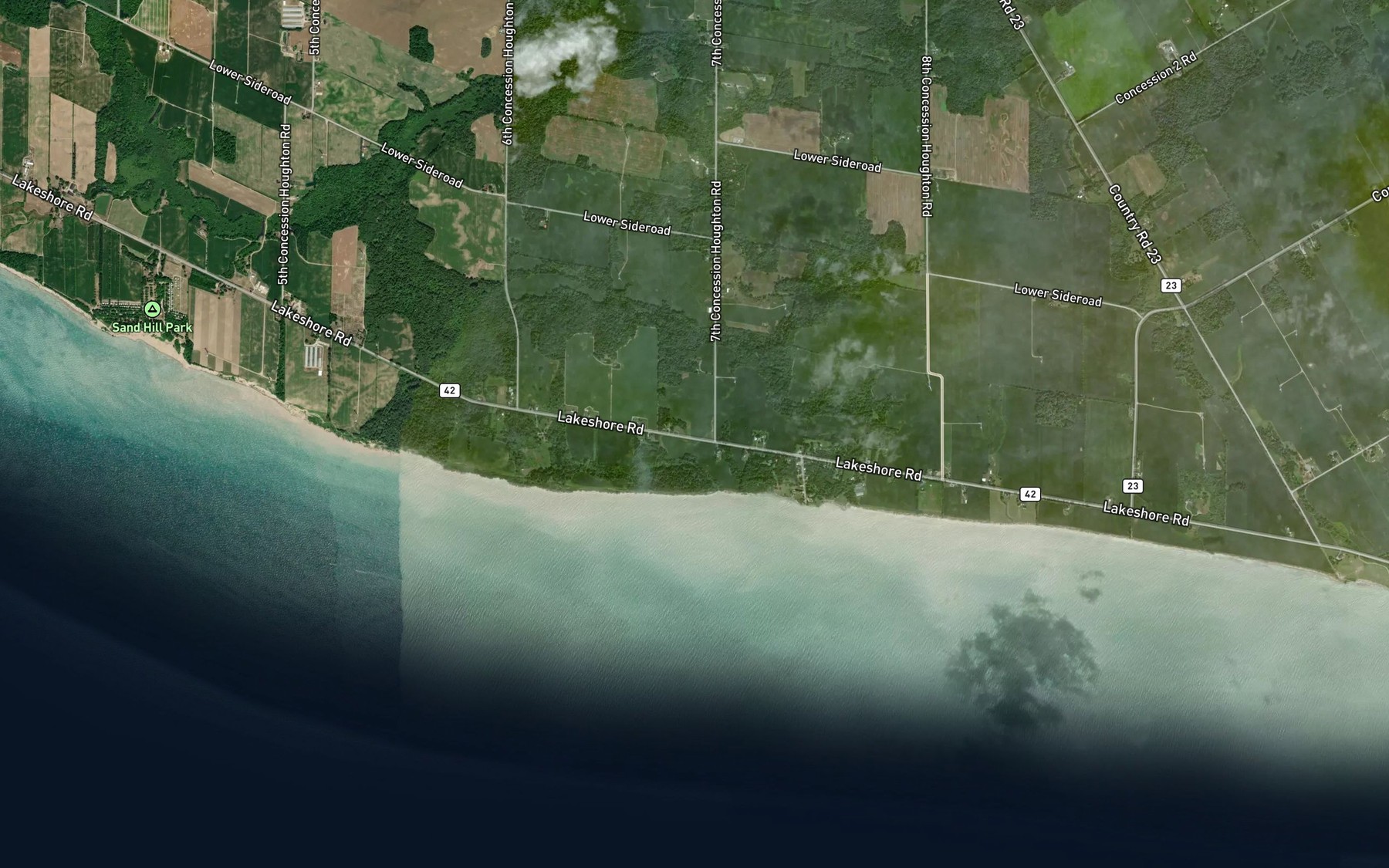 Satellite map of the Clear Creek