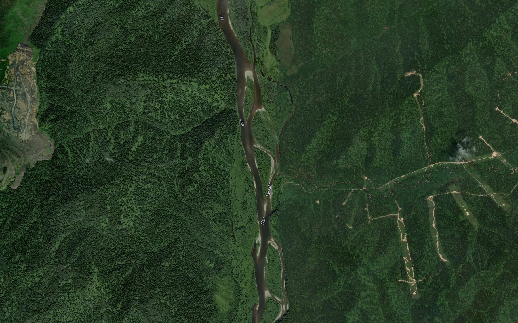 Satellite map of the Kumzas
