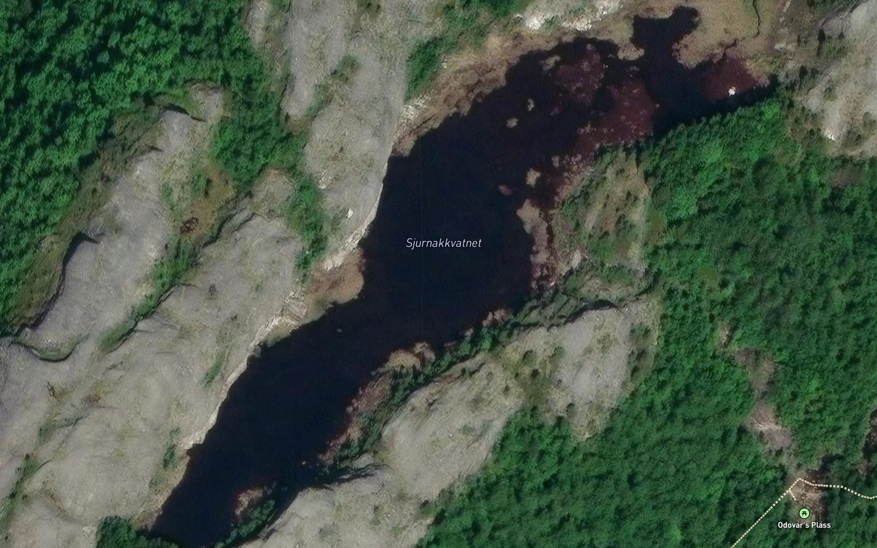 Satellite map of the Sjurnakkvatnet