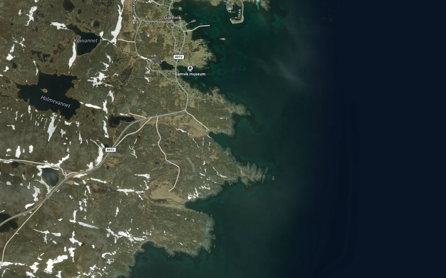 Satellite map of the Kvalvika