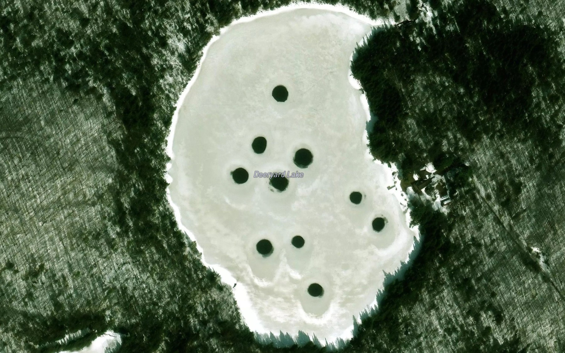 Satellite map of the Deeryard Lake