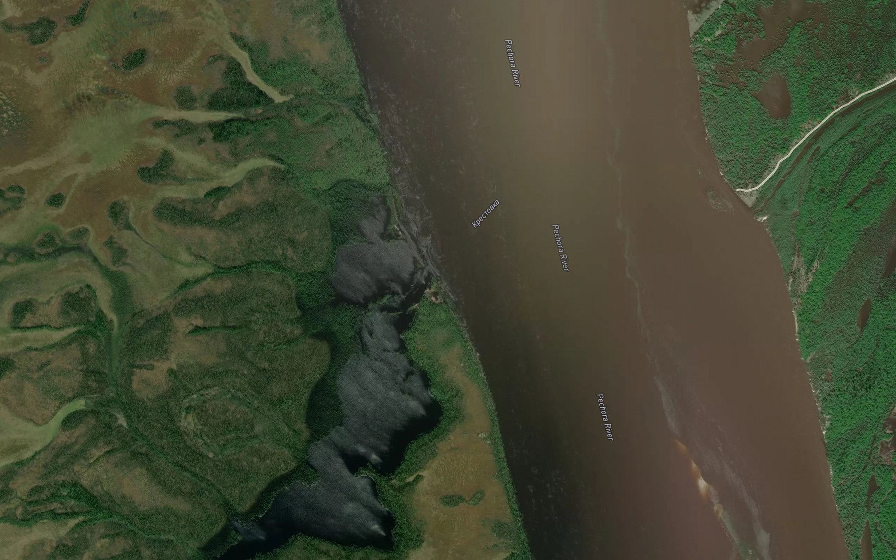 Satellite map of the Krestovka