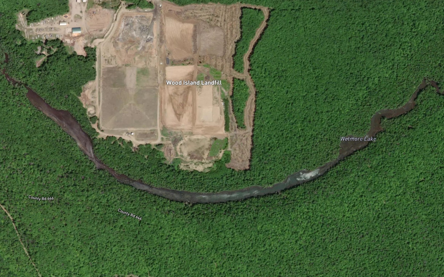 Satellite map of the Wetmore Lake
