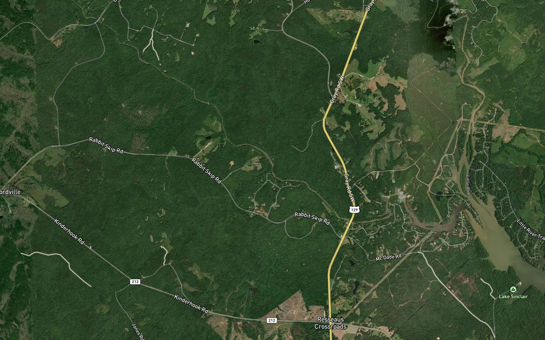 Satellite map of the Hitchcock Branch