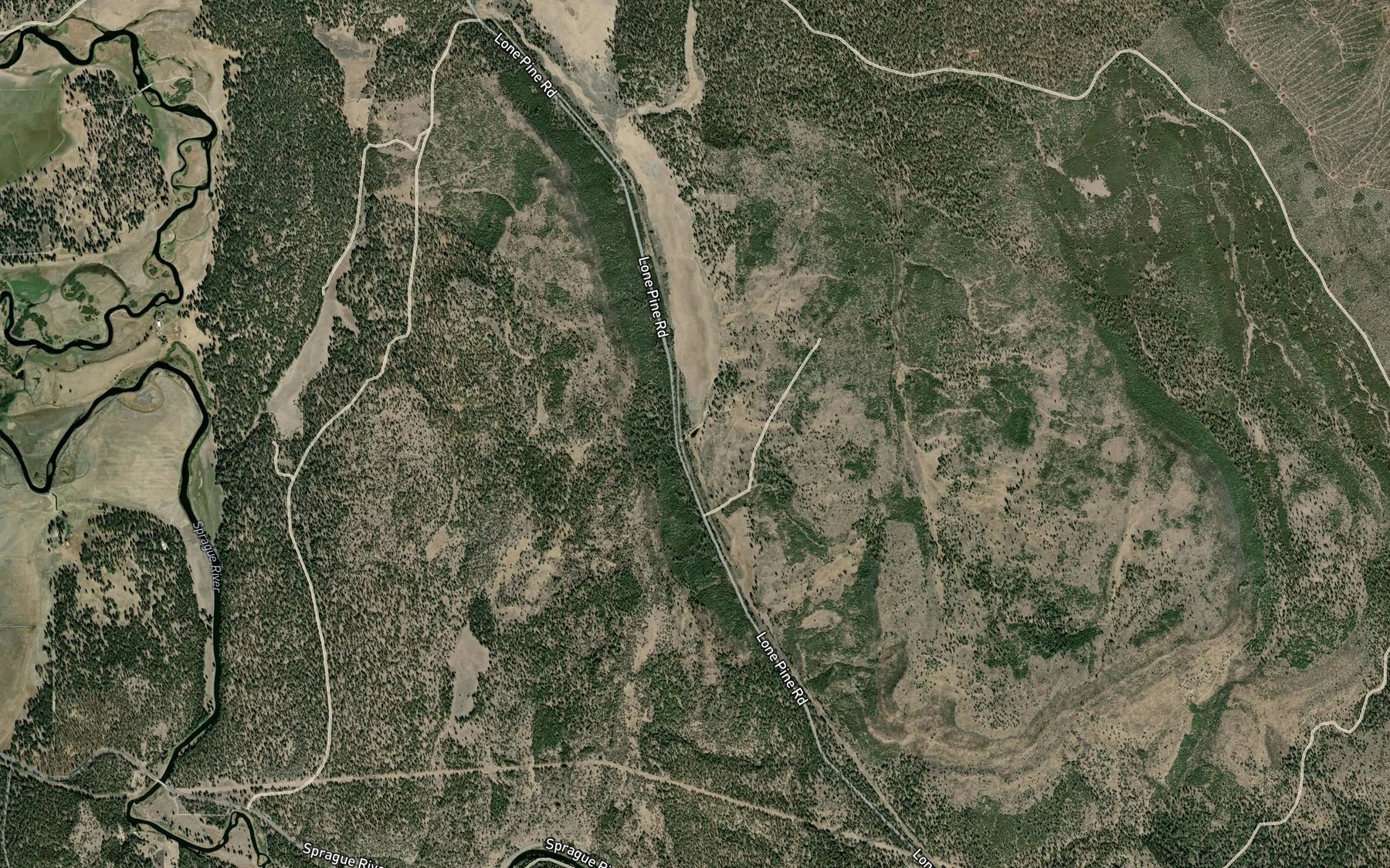 Satellite map of the Harris Reservoir