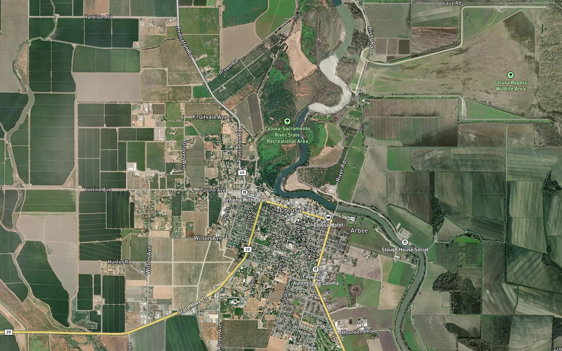 Satellite map of the Arnold Bend