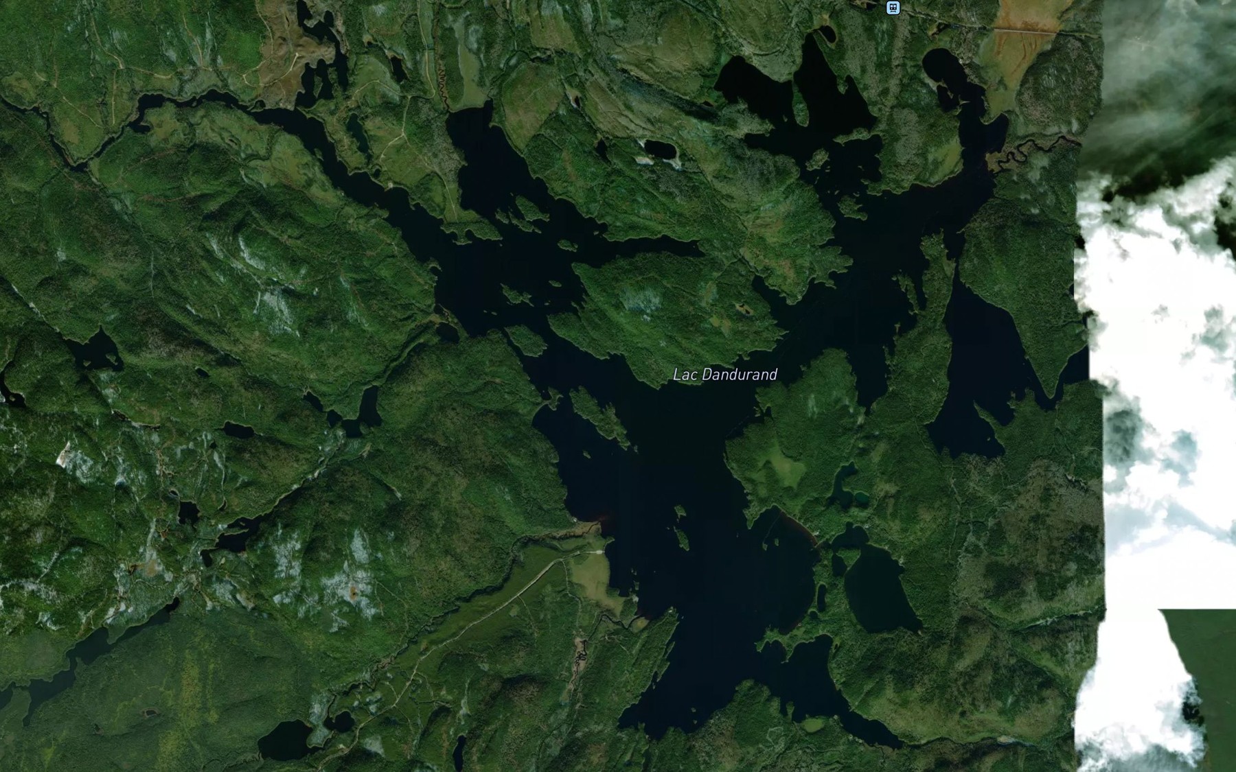 Satellite map of the Lac Dandurand