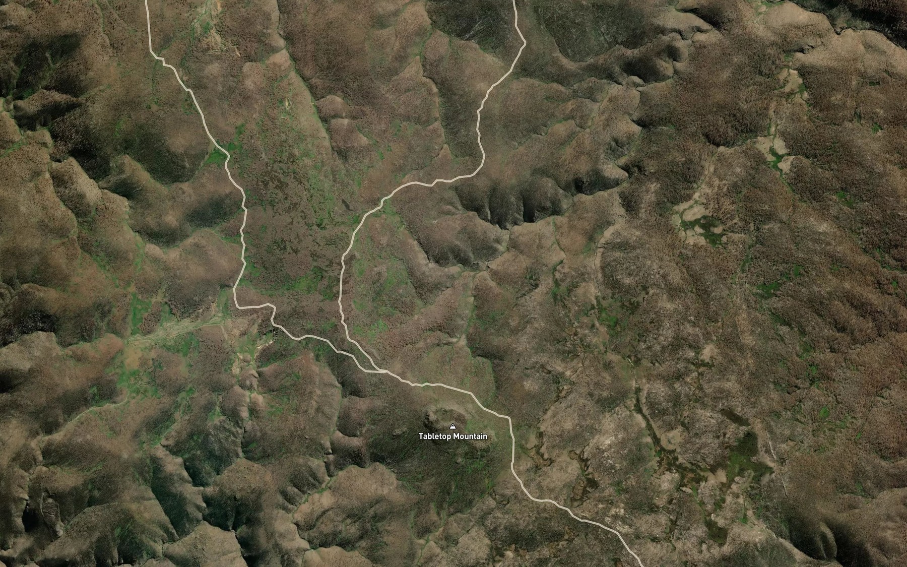 Satellite map of the Broken Dam Gully