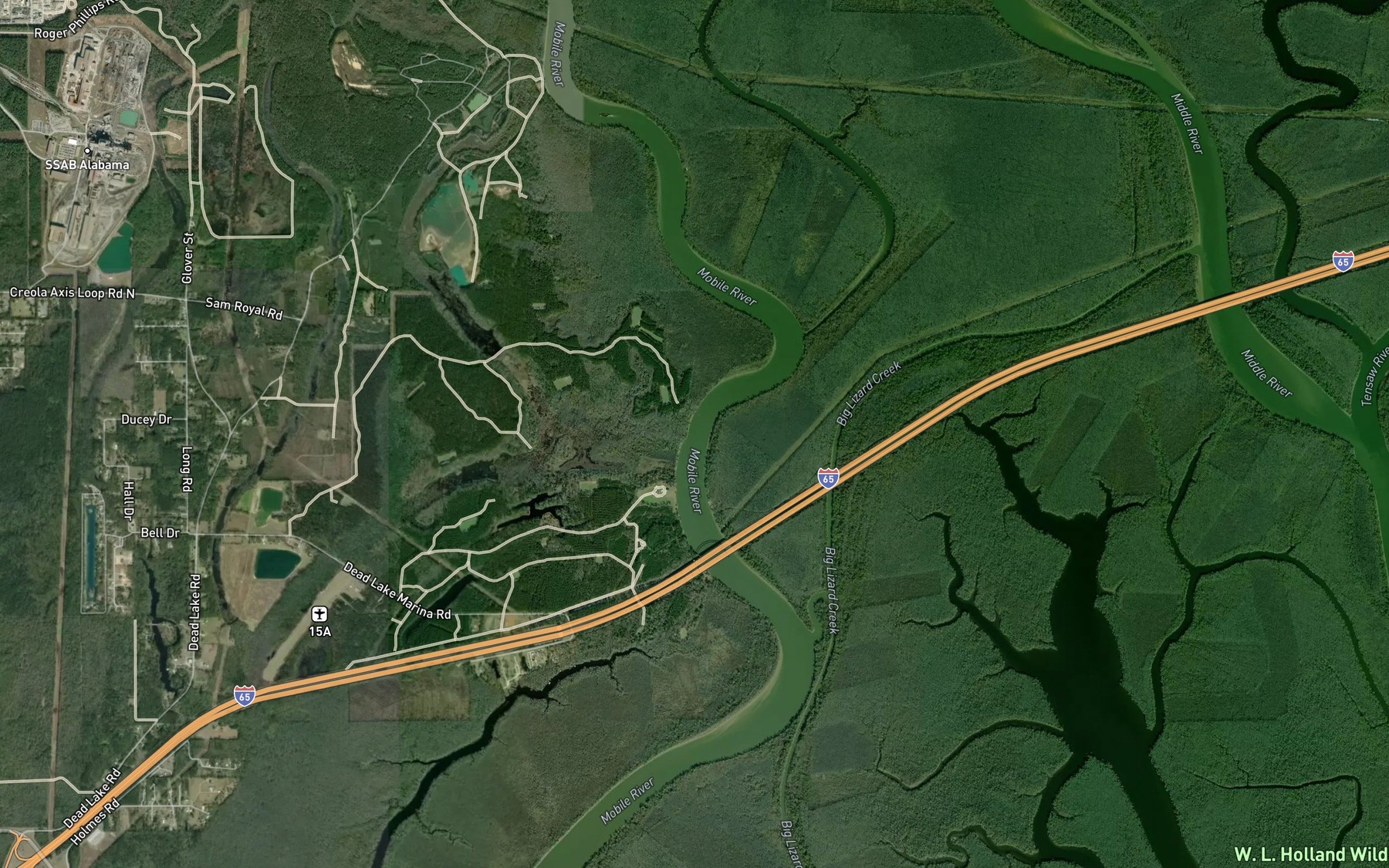 Satellite map of the Grompau Branch