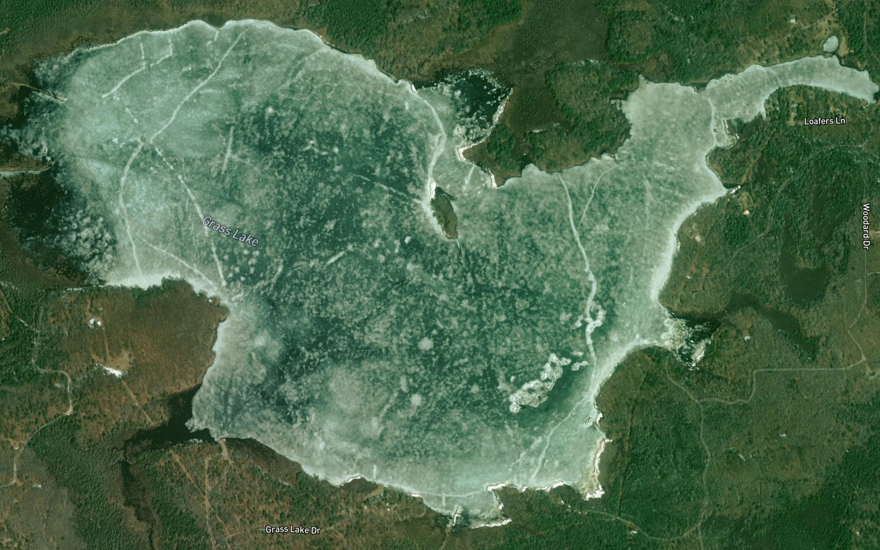 Satellite map of the Grass Lake