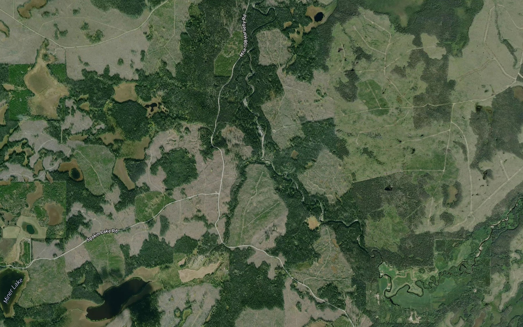 Satellite map of the Blue Moon Creek