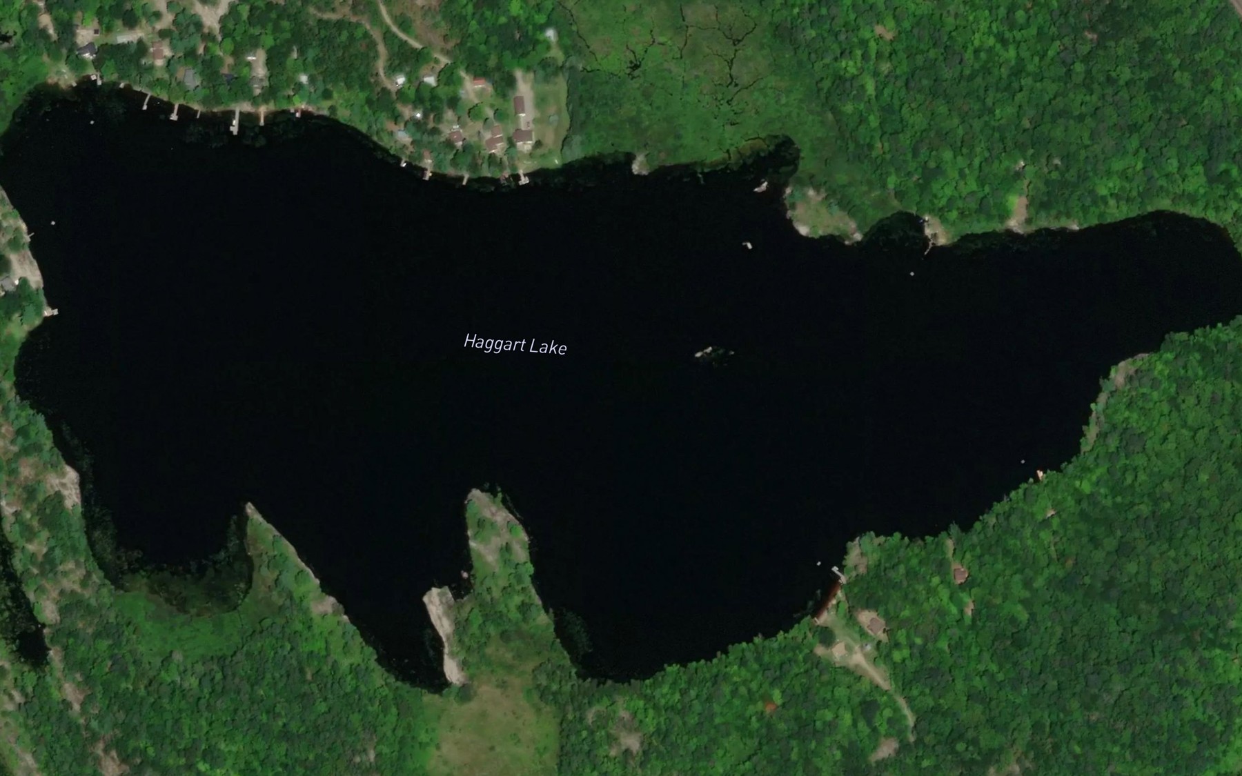 Satellite map of the Haggart Lake