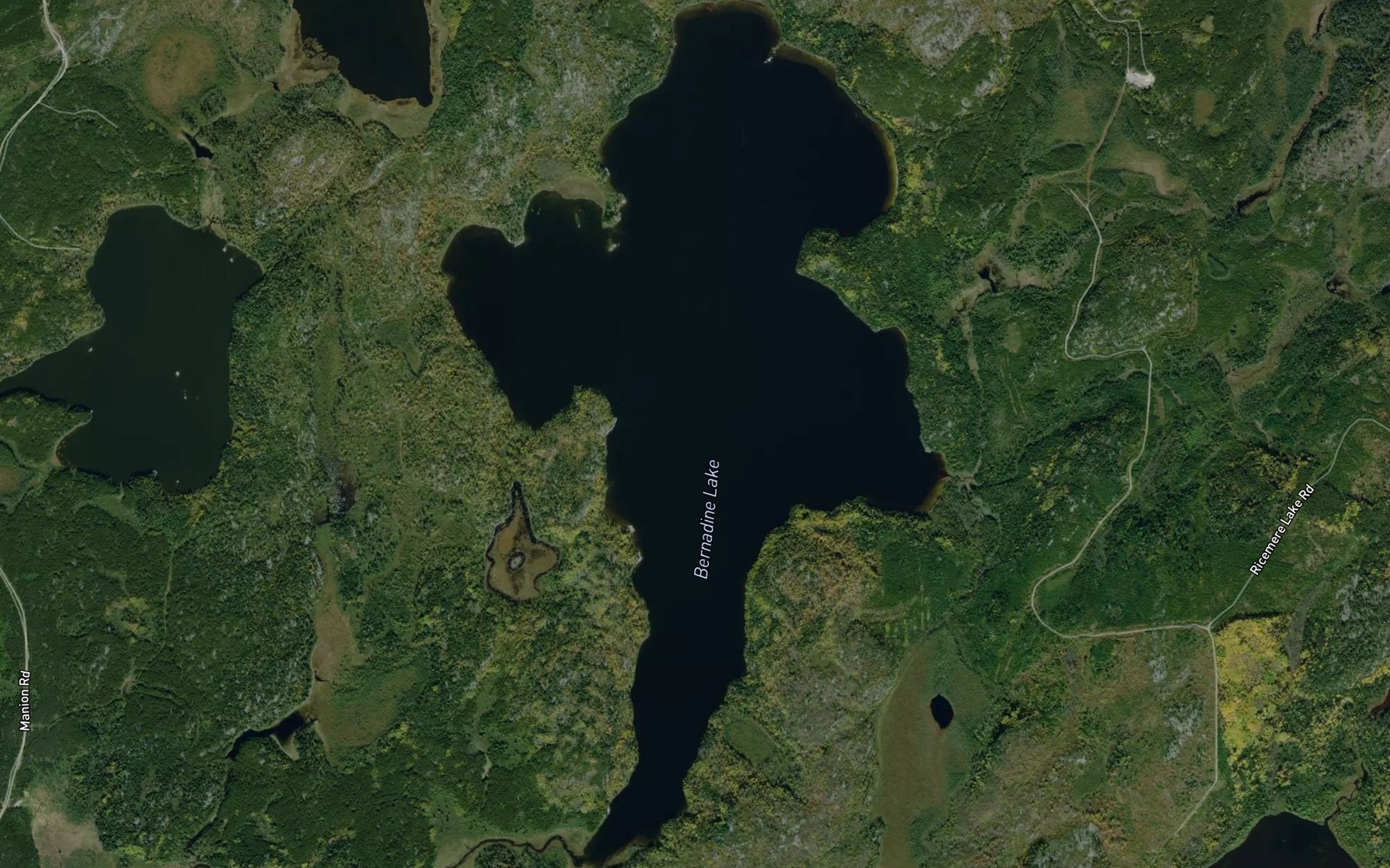 Satellite map of the Bernadine Lake