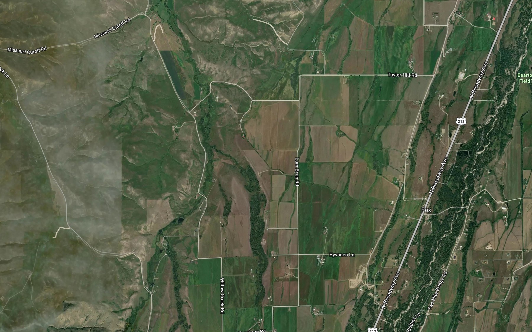 Satellite map of the Taylor Ditch