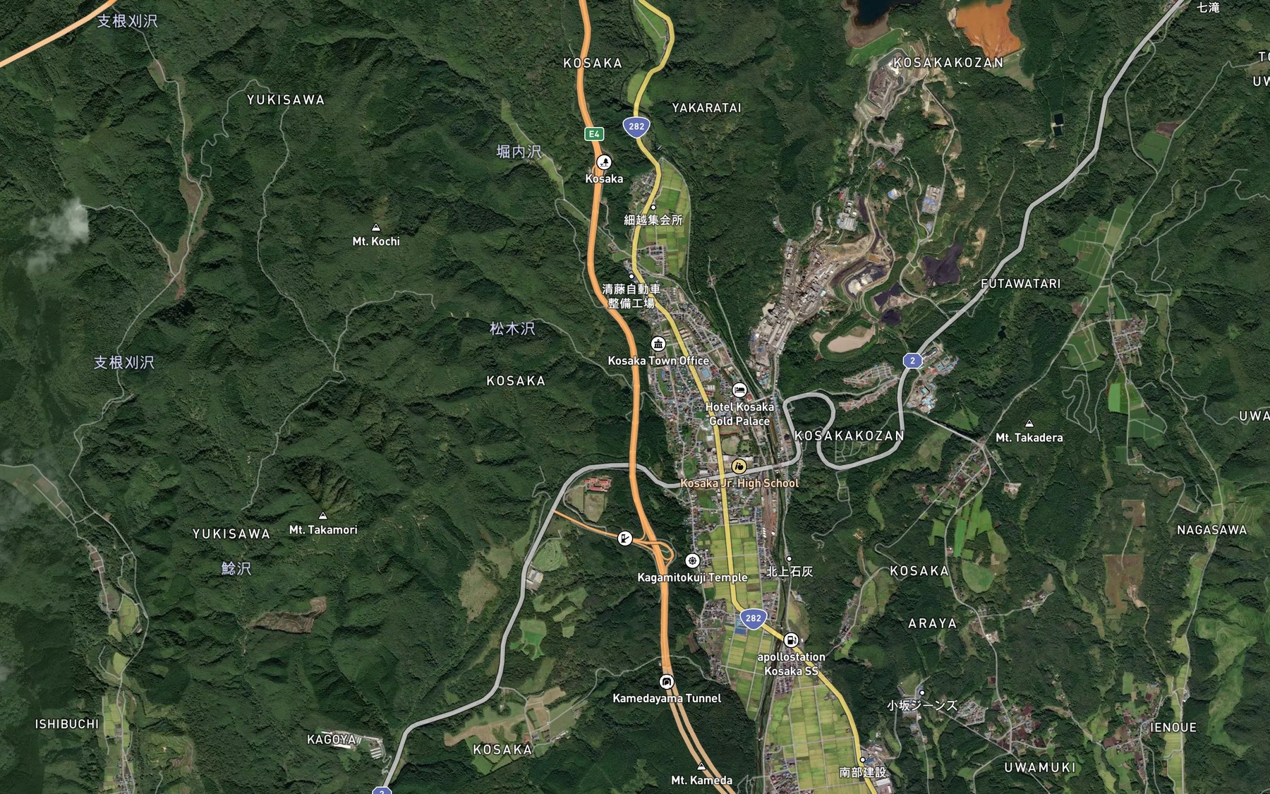 Satellite map of the Matsumoto Zawa