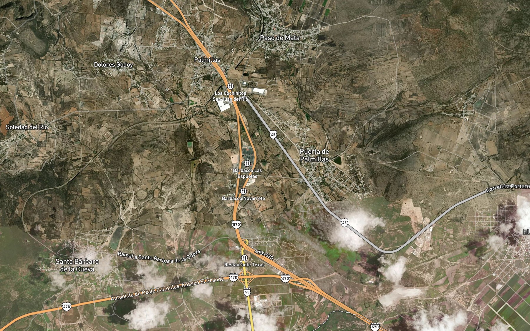 Satellite map of the Bordo Colorado