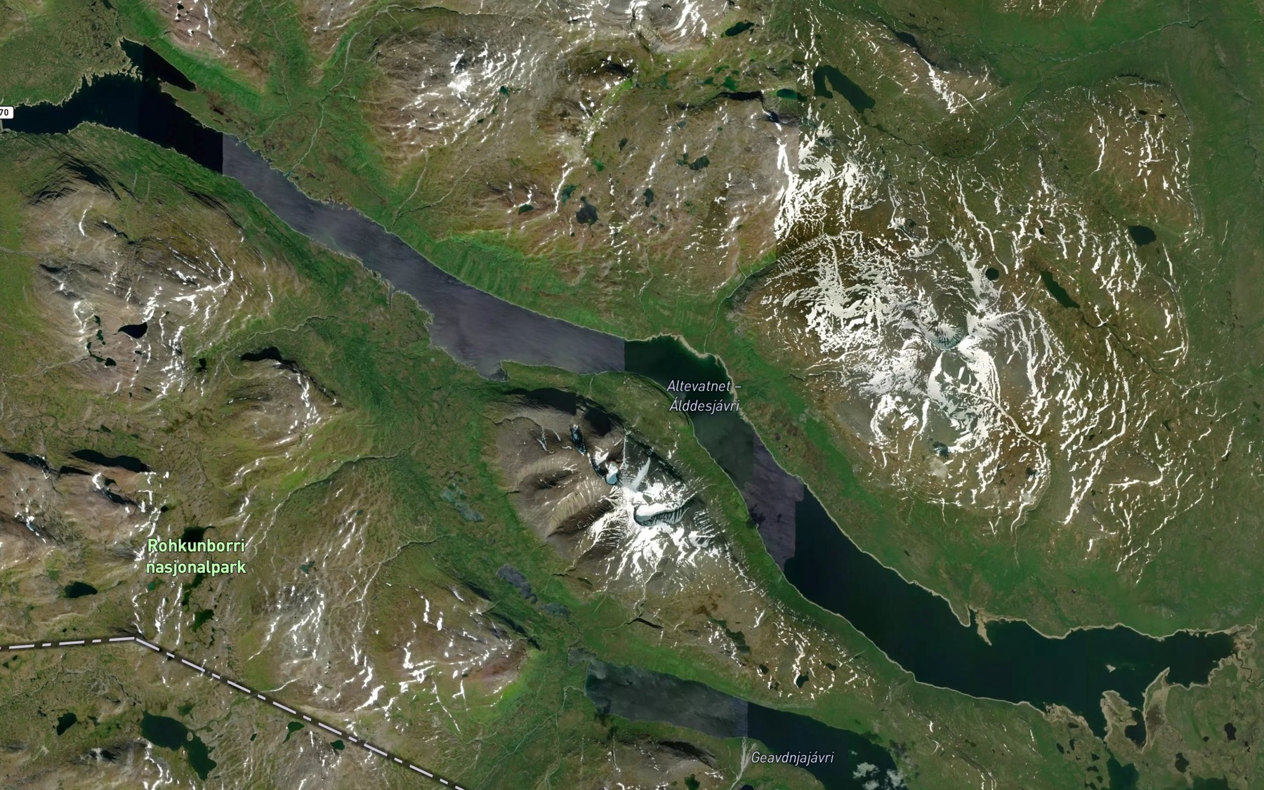 Satellite map of the Avzojohka