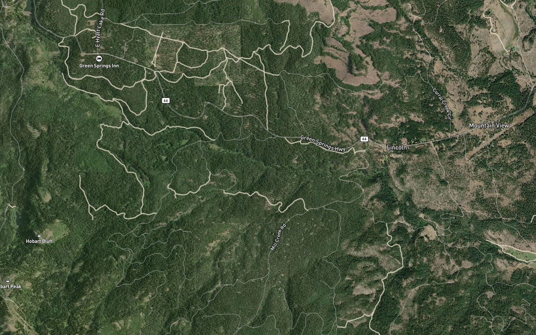 Satellite map of the South Fork Keene Creek