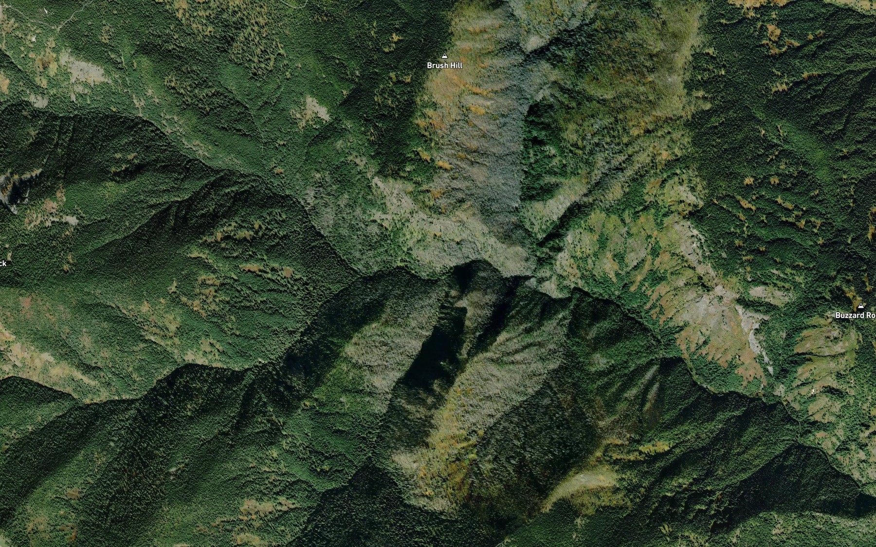 Satellite map of the Dip Creek