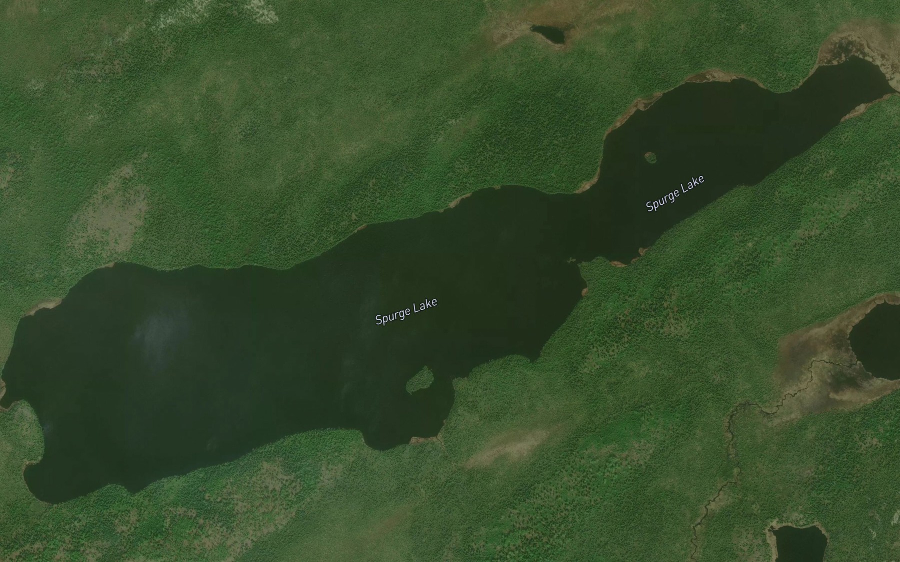 Satellite map of the Spurge Lake