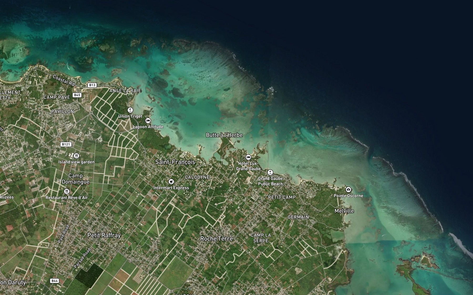Satellite map of the Barachois