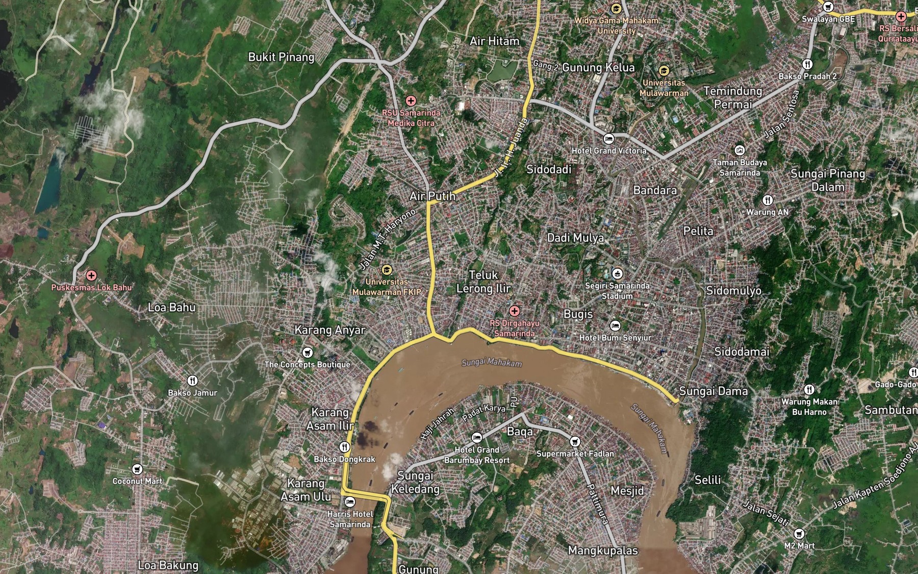 Satellite map of the Sungai Karang Asam Besar