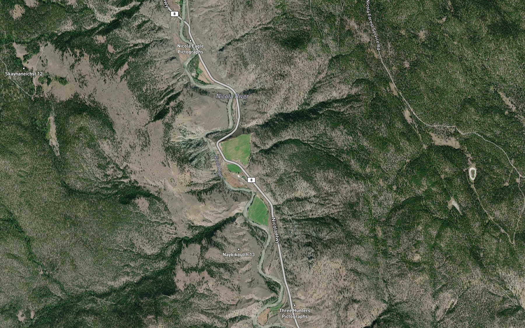 Satellite map of the Skeikut Creek