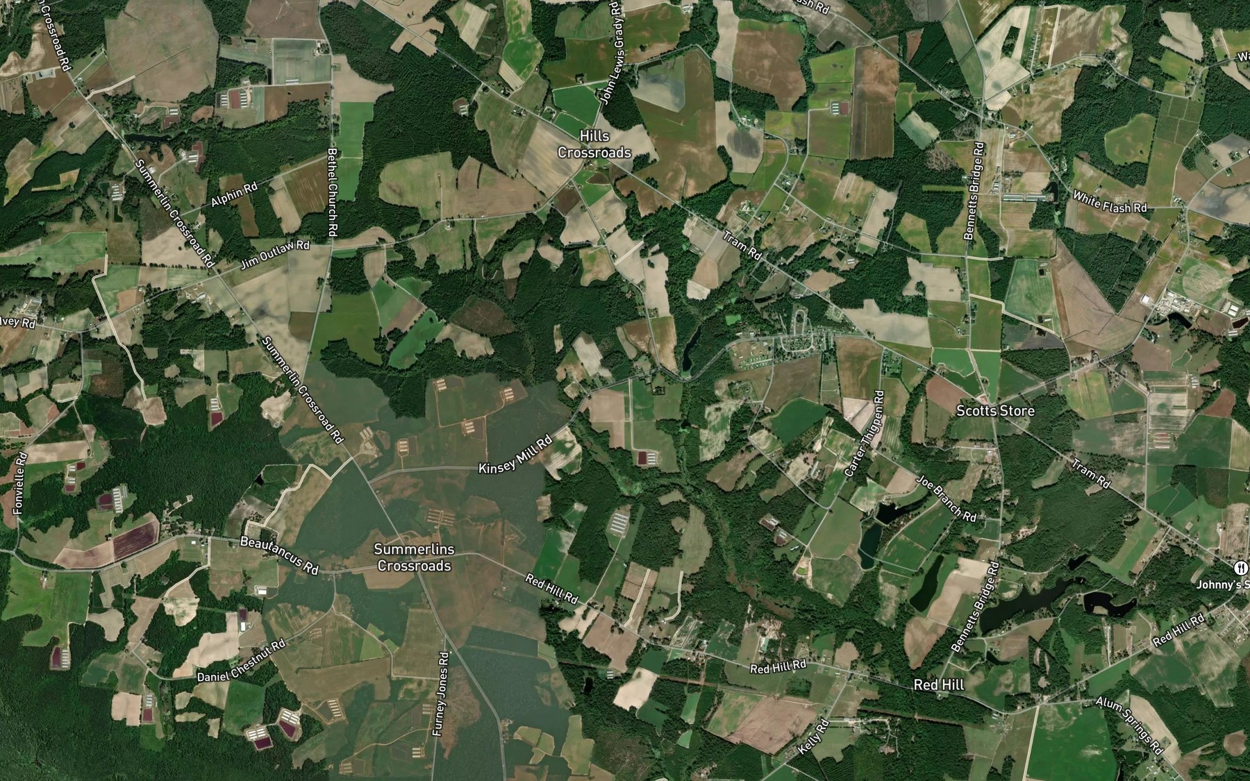 Satellite map of the Kinsey Jones Pond