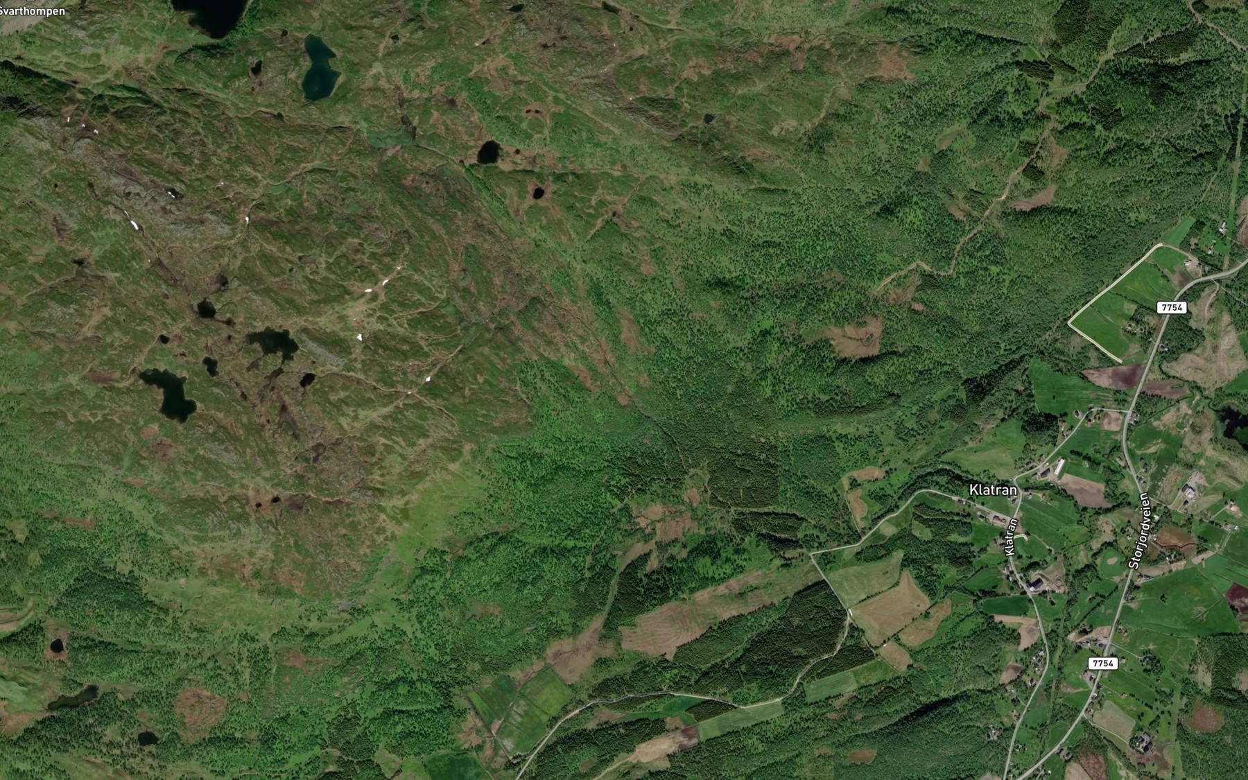 Satellite map of the Klatreelva