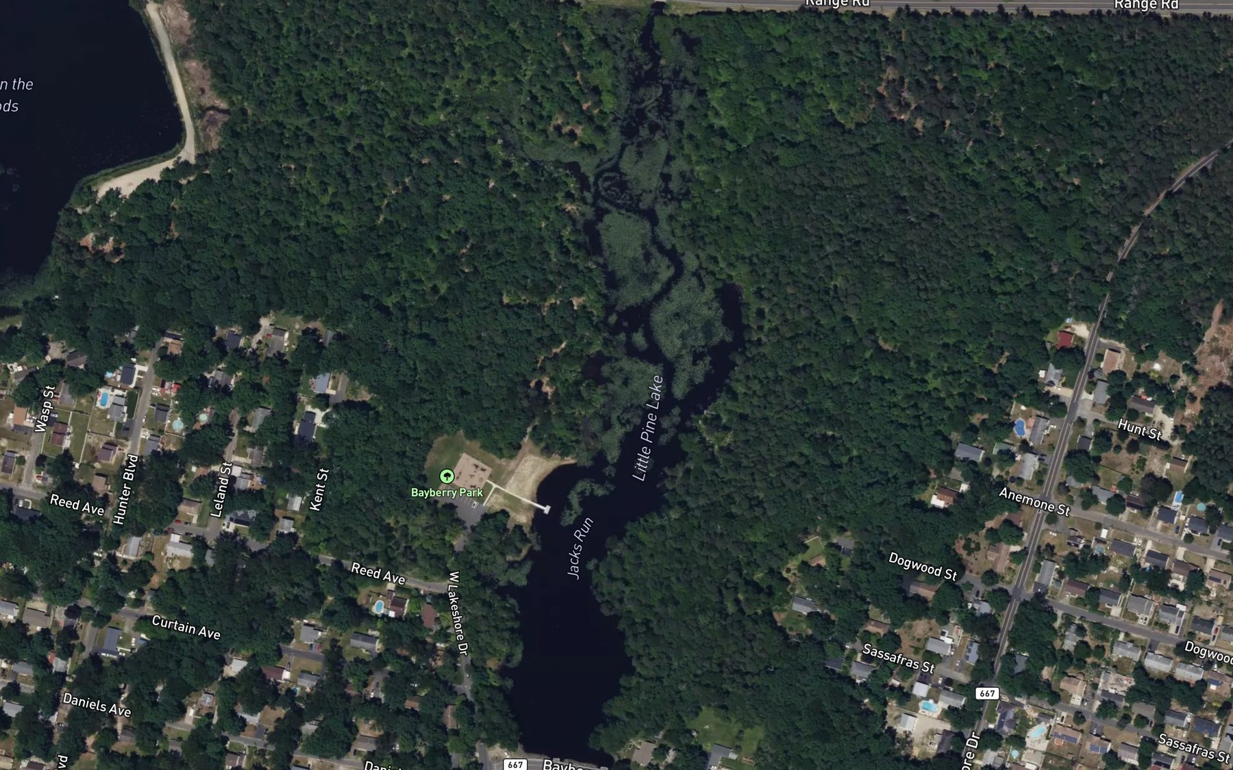 Satellite map of the Little Pine Lake
