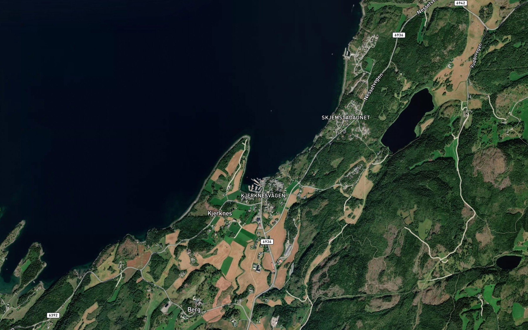 Satellite map of the Kjerknesvagen