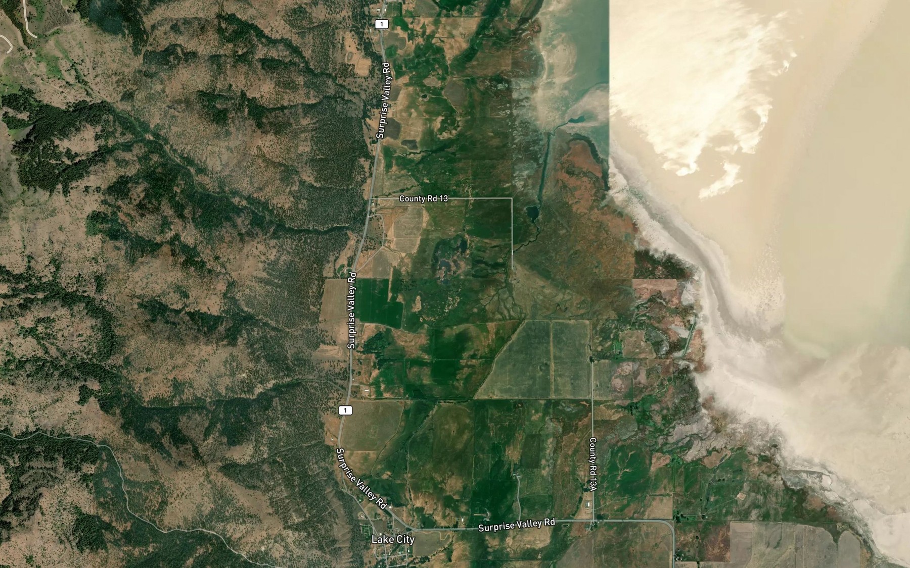Satellite map of the Lake City Hot Springs