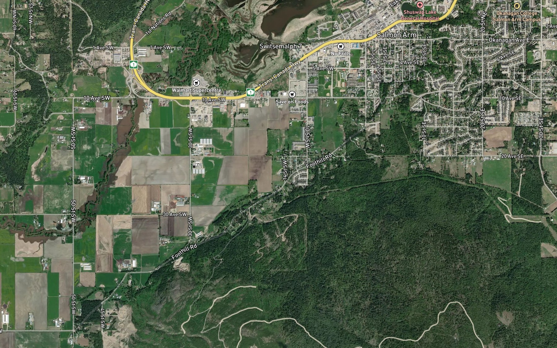 Satellite map of the Hobson Creek