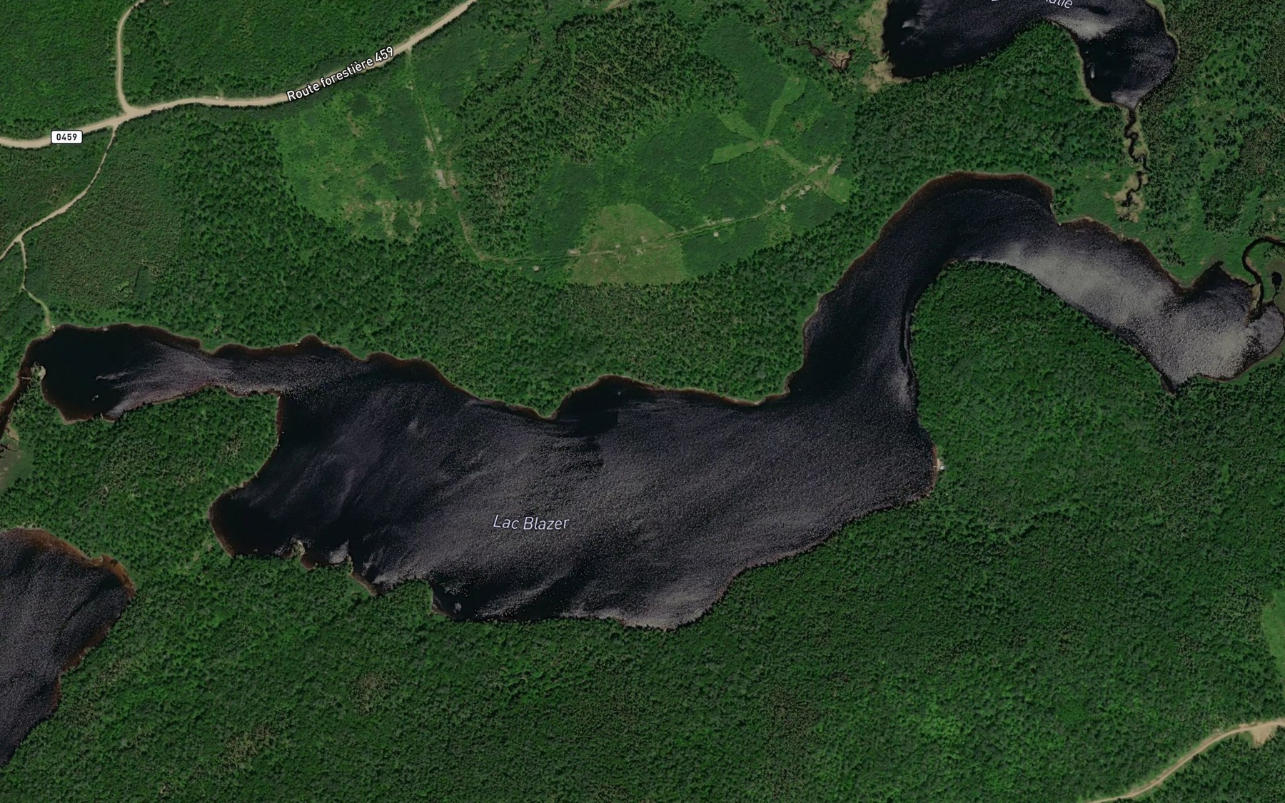 Satellite map of the Lac Blazer