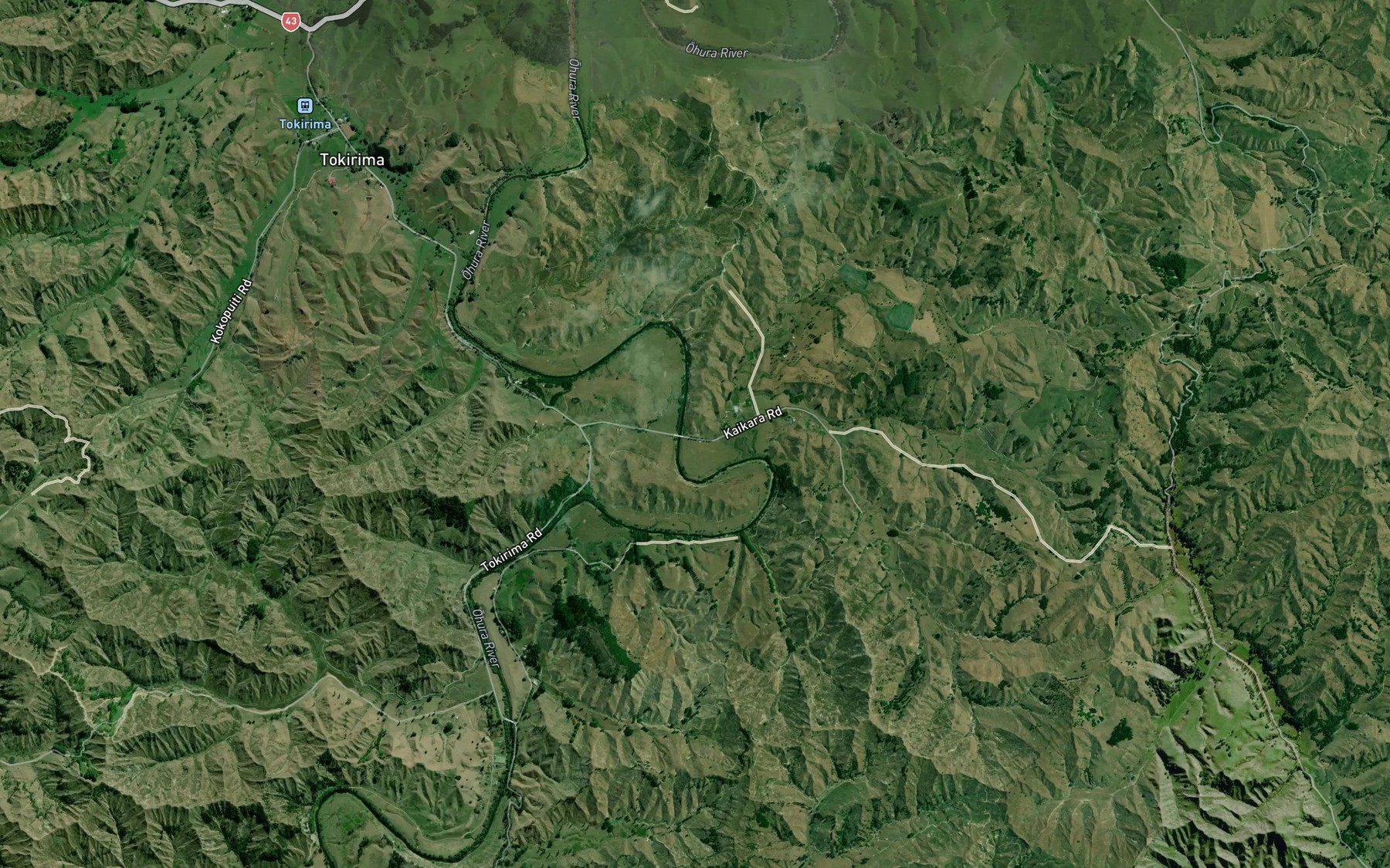 Satellite map of the Kiekie Stream