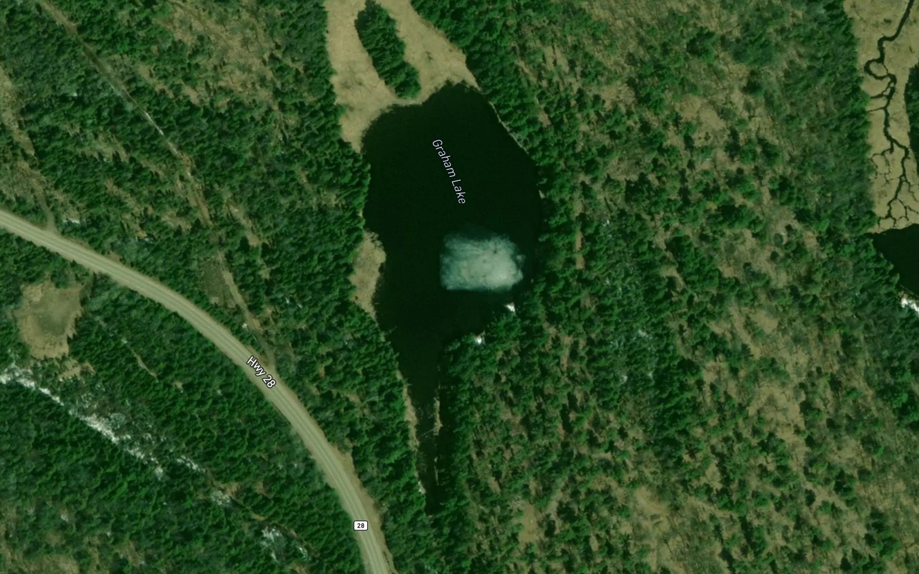 Satellite map of the Graham Lake
