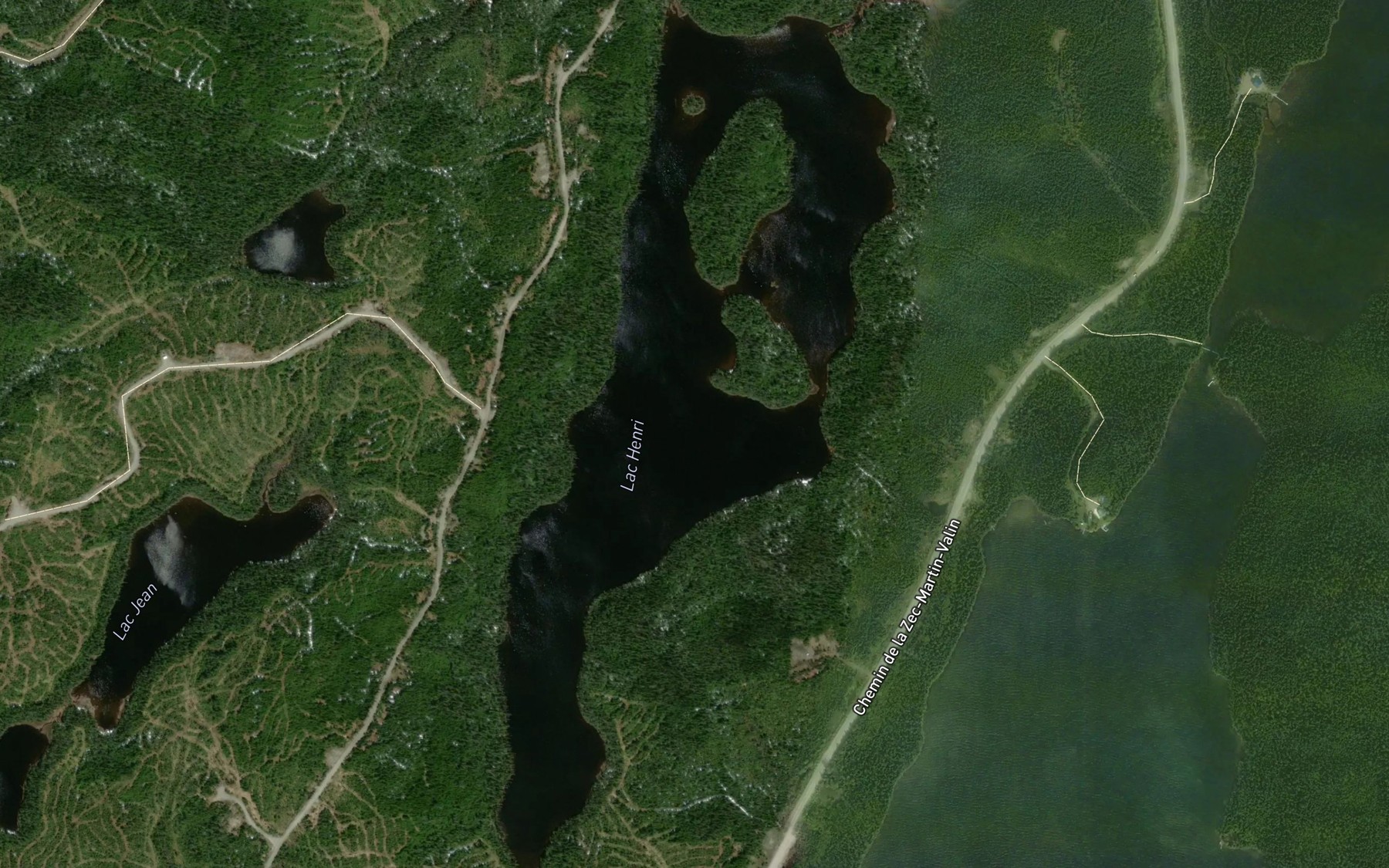 Satellite map of the Lac Boucher
