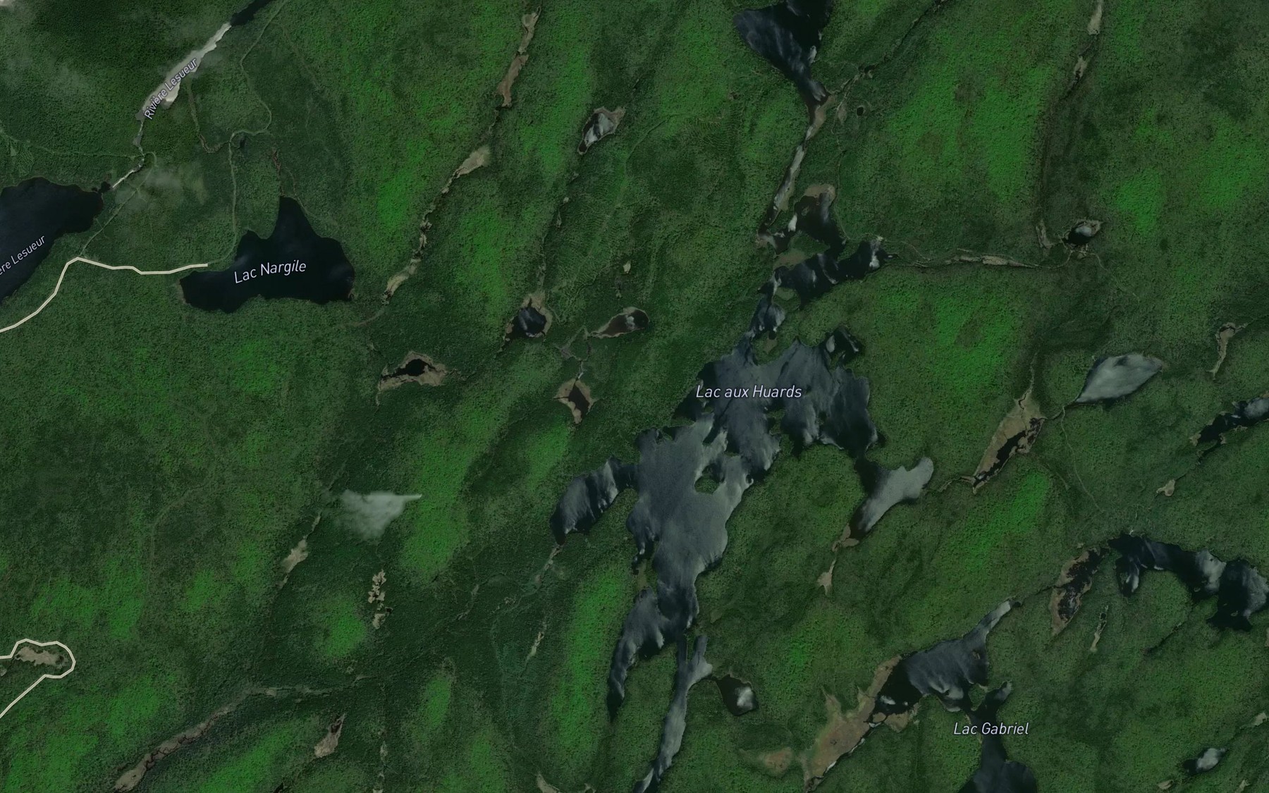 Satellite map of the Les Trois Lacs