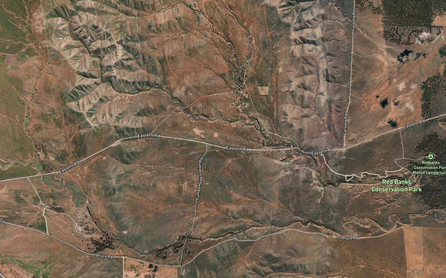Satellite map of the Wandallan Creek